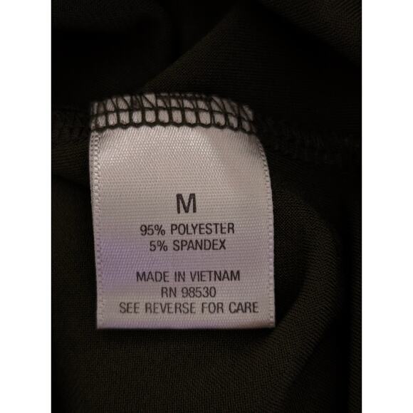 Dressbarn Olive Green Button Tab Long Sleeve Blouse Botton Front Medium - Picture 5 of 5